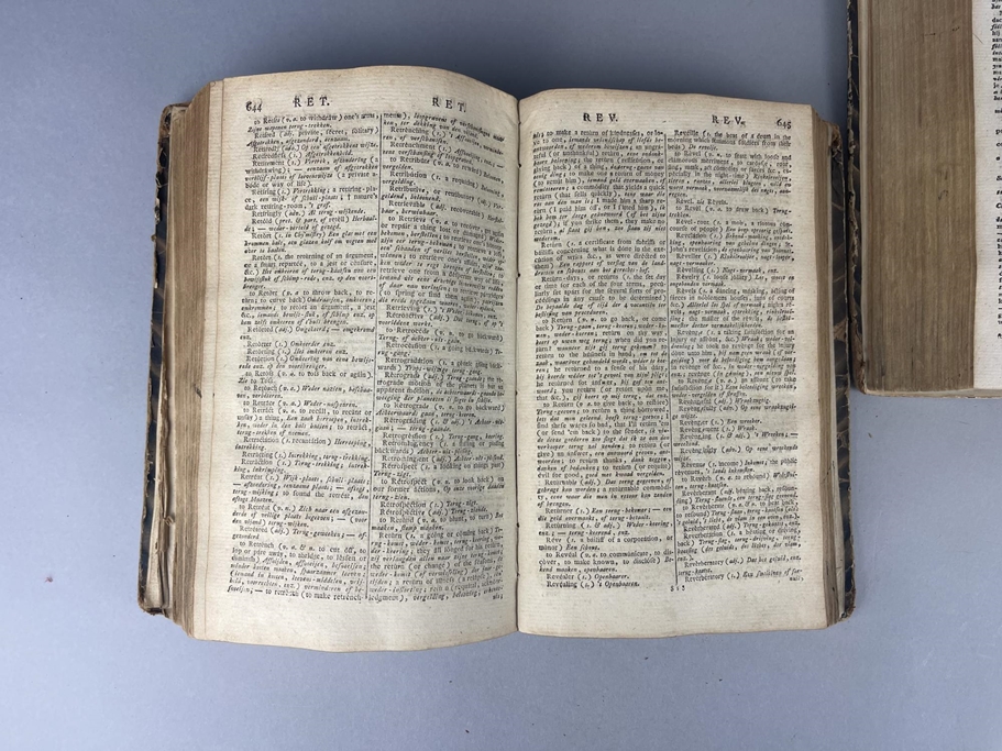 John Holtrop's English and Dutch Dictionary, Vol 1 and 2, 1789 and 1801. - Image 6 of 7