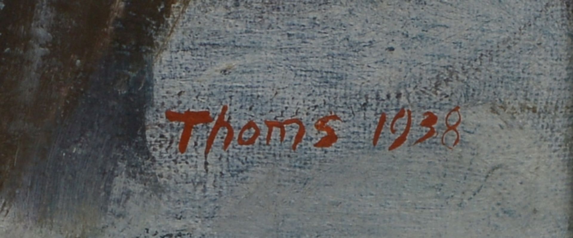 Thoms, Ernst, 'Schlittschuhläufer', Öl/Lw, sign./dat. 'Thoms 1938'; Bildmaße 73 x 124 cm - Bild 2 aus 3