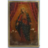 Gemälde (Cusco-Schule -?), 'Heilige Maria', Öl auf Lw/doubliert; Bildmaße 50 x 32 cm