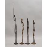 Skulpturen-Konvolut, Bronze, &#039;Zwei Generationen&#039;, 4 Fig.; H&ouml;he 41 cm - 51 cm