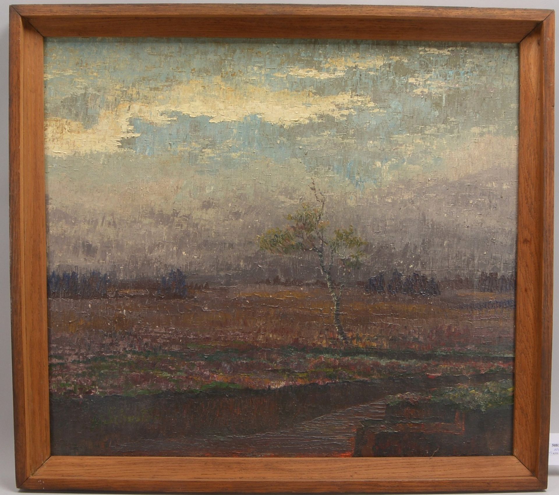 Schuster, H., 'Abend im Teufelsmoor', Öl/Lw, unten links signirt; Bildmaße 70 x 80 cm, Rahmenmaße 78