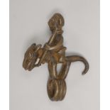 Fig&uuml;rlicher Anh&auml;nger, Bronze, &#039;Reiterfigur&#039;; H&ouml;he 11 cm