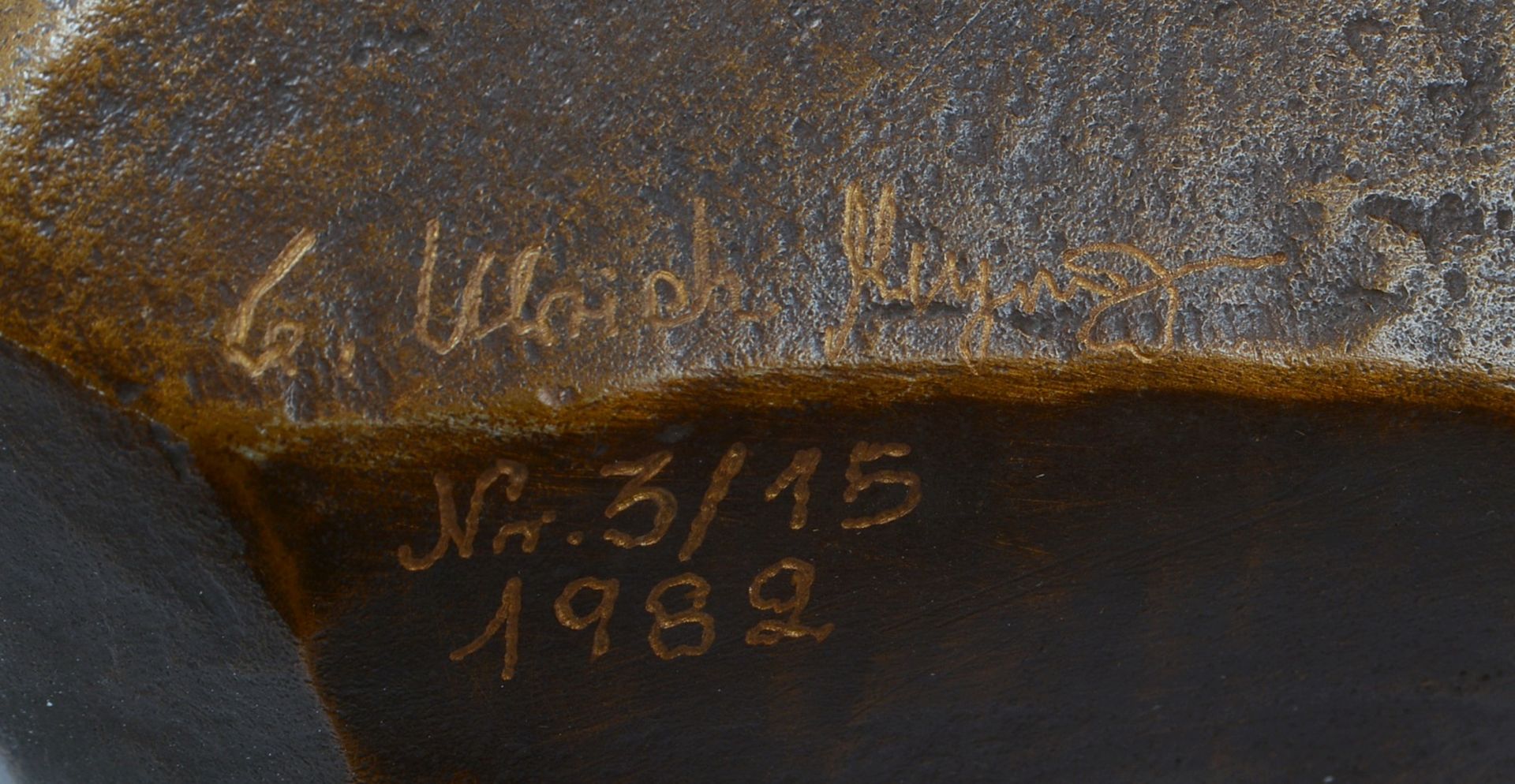 Meyring, Carl Ulrich, Bronzeskulptur, 'Umarmung', Aufl. '3/15', sign./dat. '1982'; Höhe 40 cm - Bild 3 aus 4