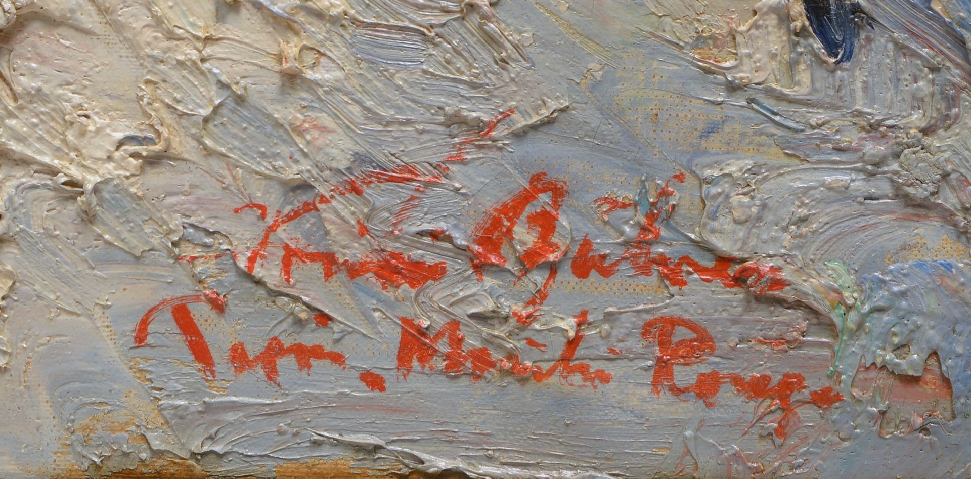 Gemälde, 'Moulin Rouge - Paris', Öl/Lw, sign. 'Behrens'(?) und betitelt; Bildmaße 57 x 67 cm  - Bild 2 aus 3