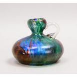 Tischvase, iris. Glas mit struktur. Oberfl&auml;che, im Boden mit Gravursign.; &Oslash; 14,5 cm