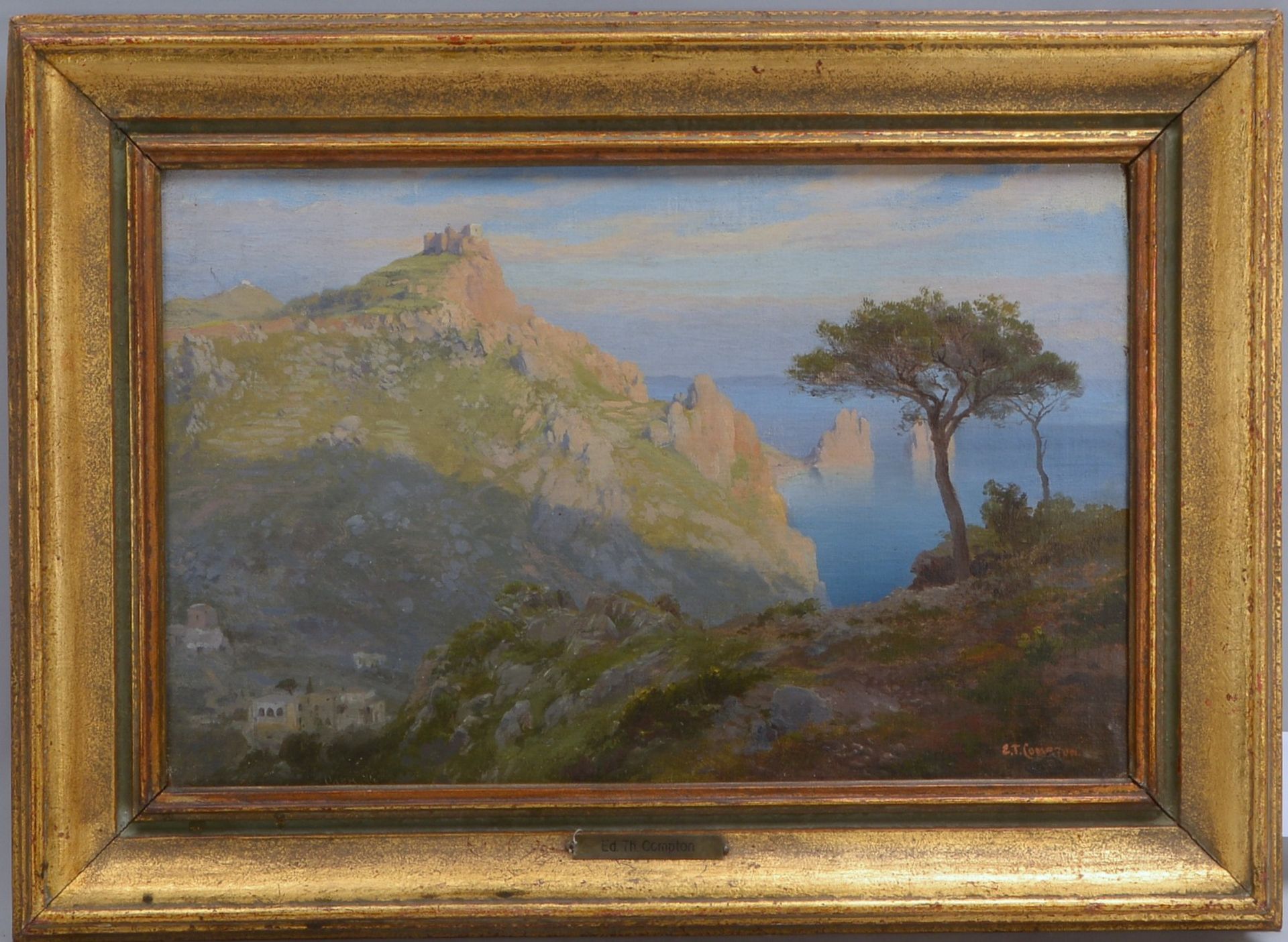 Compton, Edward Theodore, 'Ital. Küstenszene', Öl/Lw, unten re. sign.; Maße 33 x 51 cm 