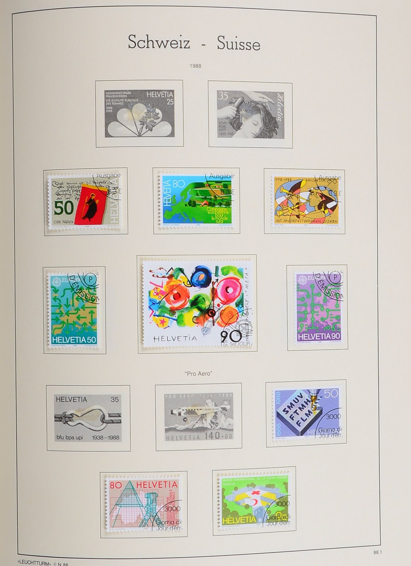 Briefmarken, 'Schweiz', 1945 - 1990: gest. (mit 'Pro Juvent.', 'Pro Patria', Luftpost, Dienstm.) - Bild 3 aus 3