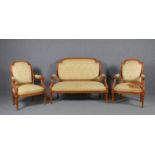 3-tlg. Sitzgruppe: Sofa, Breite 135 cm/2x Armlehnsessel, Breite 70 cm, Sitzhöhe ca. 40 cm