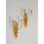 Paar Wandleuchter (Art d&eacute;co, Frankreich), Bronze, jew. 2-armig; H&ouml;he 32 cm, Breite 21 cm