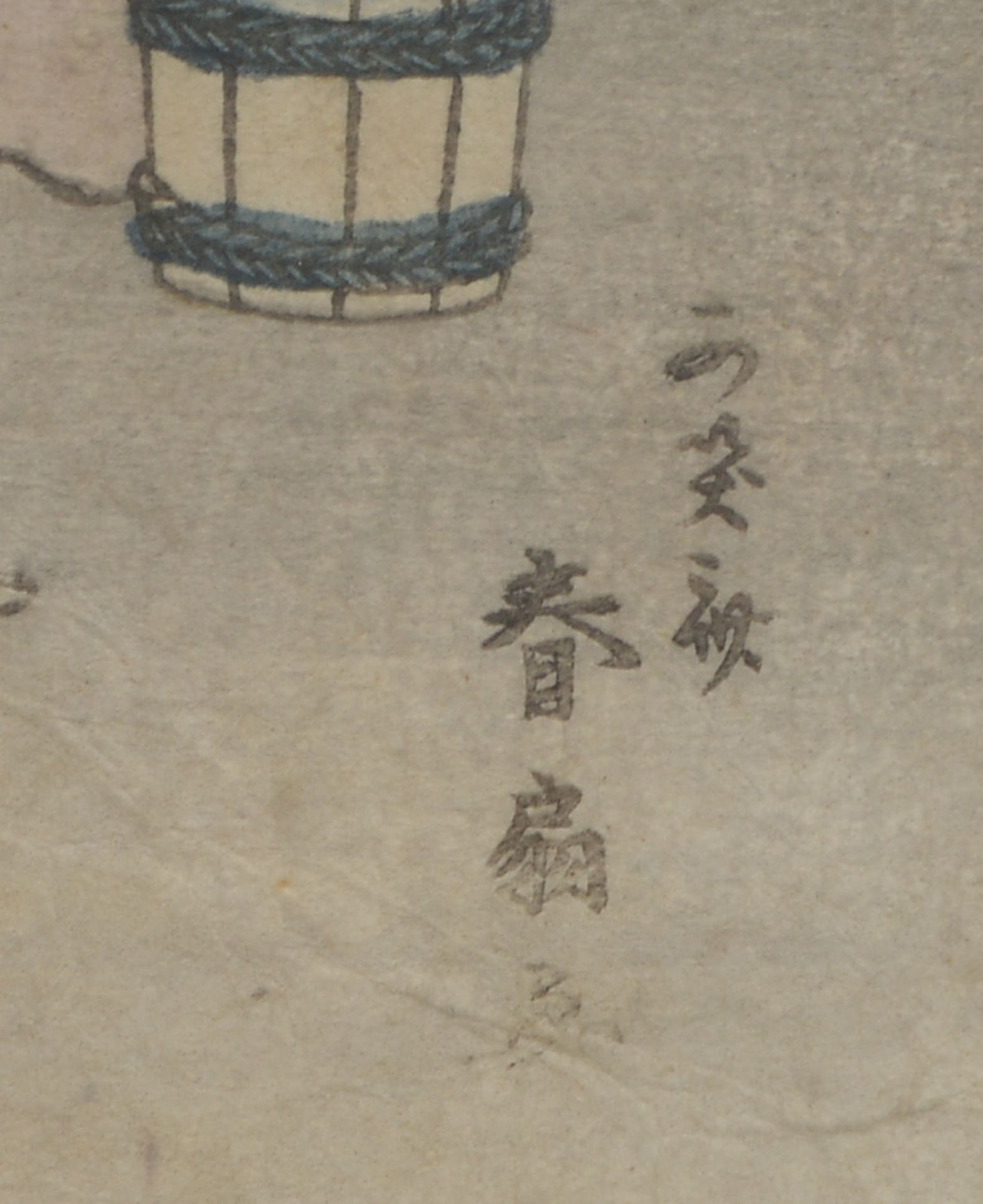 Hokusai, (-?), 'Wasserträgerinnen am Küstenufer', Farbholzschnitt, unten re. sign., hinter Glas - Bild 2 aus 2