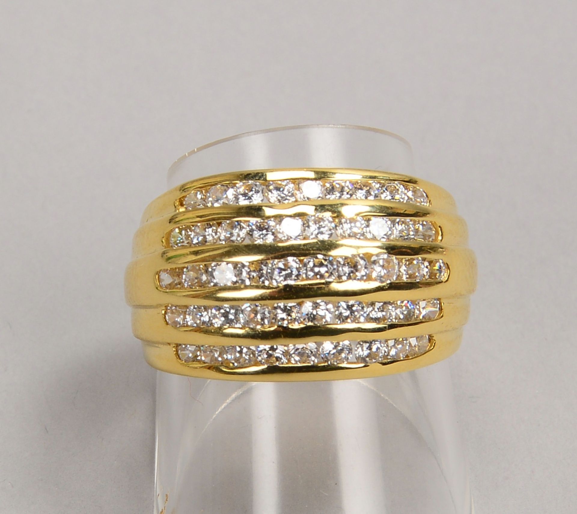 Ring, 750 GG (gest.), besetzt mit 48x kl. Brill./zus. ca. 1,0 ct; RG 57, Gew. 8,50 g - Bild 2 aus 2