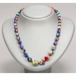 Halskette (Murano),besetzt mit Glasperlen/verlaufend; Länge 40 cm