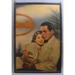 Kino-Schautafel zum Film &#039;Casablanca&#039;, &#039;Humphrey Bogart und Ingrid Bergman&#039;, Mal