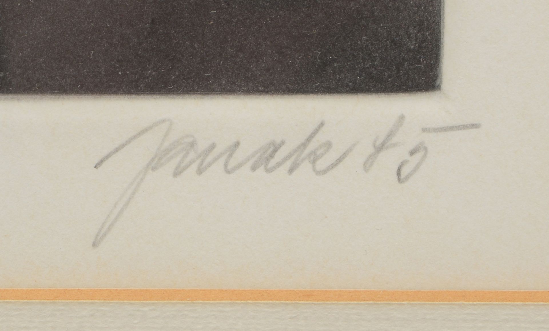 Janak, Alois, 'Dreimaster', Farbradierung, Aufl. '26/150', sign., unter PP hinter Glas ger. - Bild 2 aus 2