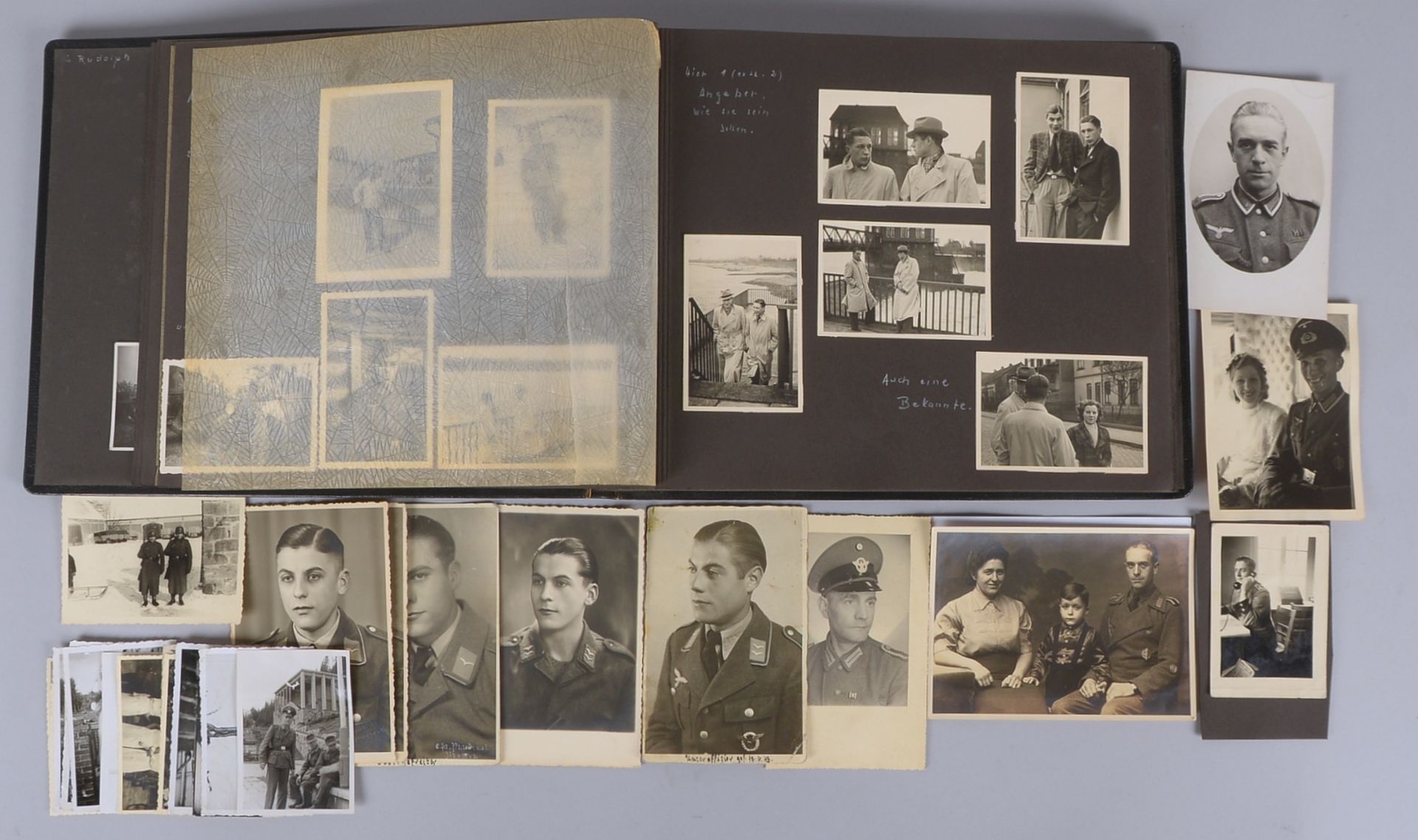 Sammler-Fotoalbum (II. WK), ca. 180 s-w-Fotos (u.a. &#039;Luftwaffe&#039;/&#039;Soldatenportraits&#0