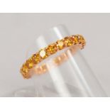 Ring, 750/18 kt RG (gest.), mit 23x Brill./zus. ca. 2,20 ct, 'Orange-Yellow', 'Si'; RG 54