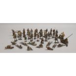 Sammlung Miniatur-Soldatenfiguren, Elastolin-Ausf., unterschiedliche Modelle, 46 Stück