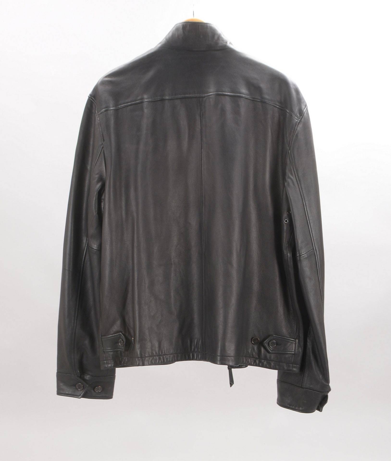Ralph Lauren, Herren-Lederjacke, schwarzes Leder, Größe 'XL' - getragener Zust. - Bild 2 aus 2