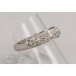 Ring, 585 WG (gest.), mit Diamanten im Achtkant- und Brillantschliff; RG 57, Gew. 5,20 g