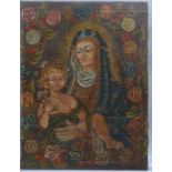 Gemälde, 'Mariendarstellung mit dem Jesuskind', Öl/Lw - ungerahmt; Maße 79 x 59 cm