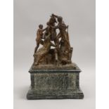 Bronze-Figurengruppe, 'Farnesischer Stier', lose auf schwerem Marmorsockel; Höhe 27 cm