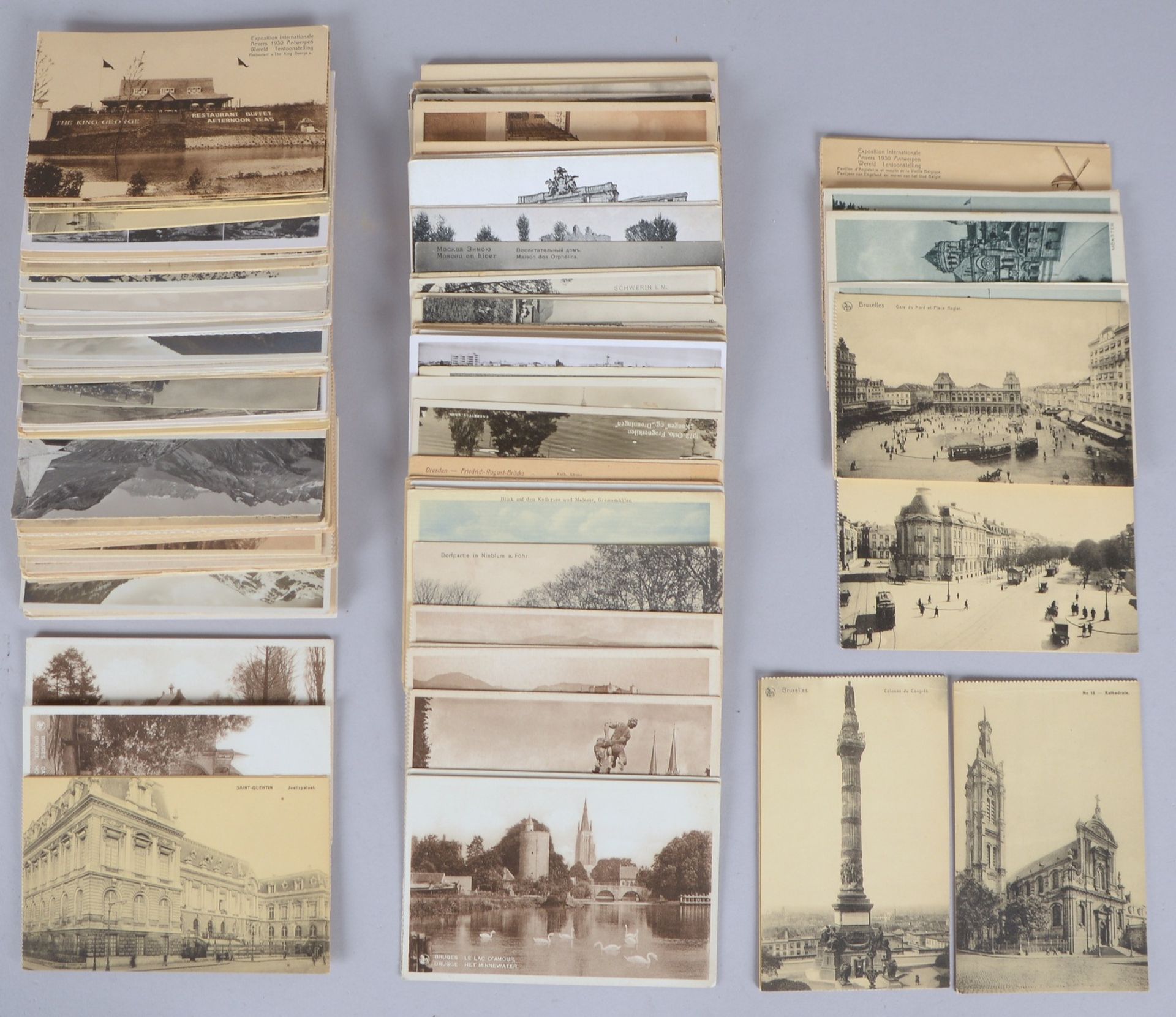Interessante Postkartensammlung, 'Städteansichten', s/w-Aufnahmen, ca. 180 Stück