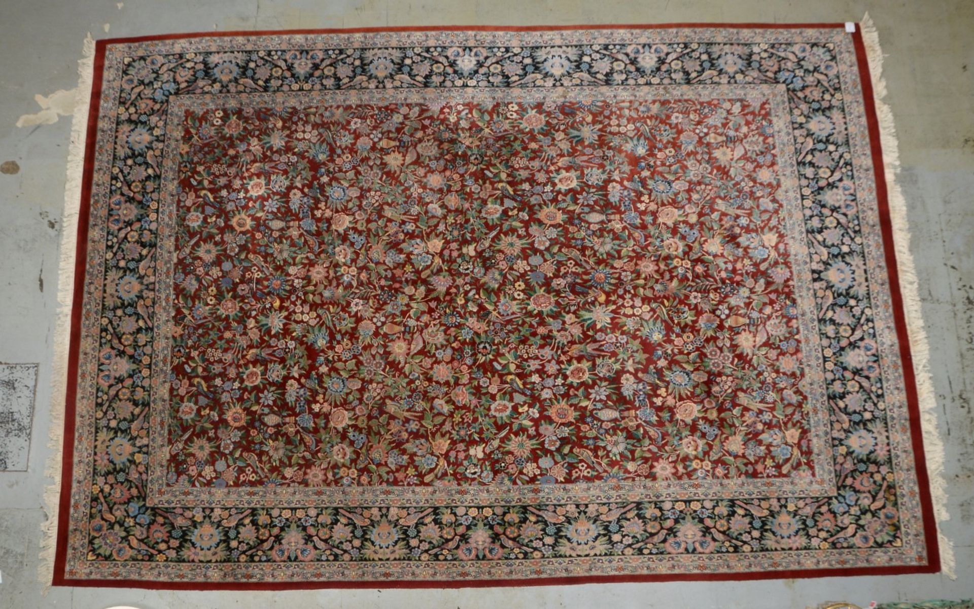 Orientteppich, mittelfeine bis feine Kn., floral durchm./Vogelmotive, dichter hoher Flor - Bild 3 aus 6
