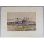 Einhoff, Friedrich G., 'Industrieanlage', Aquarell, bleisign./dat. '1936', unter PP