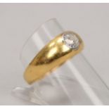 Solit&auml;rring, 585 GG/WG (gepr.), mit Altschliff-Diam. von ca. 0,53 ct, &#039;G - H&#039;; RG 58