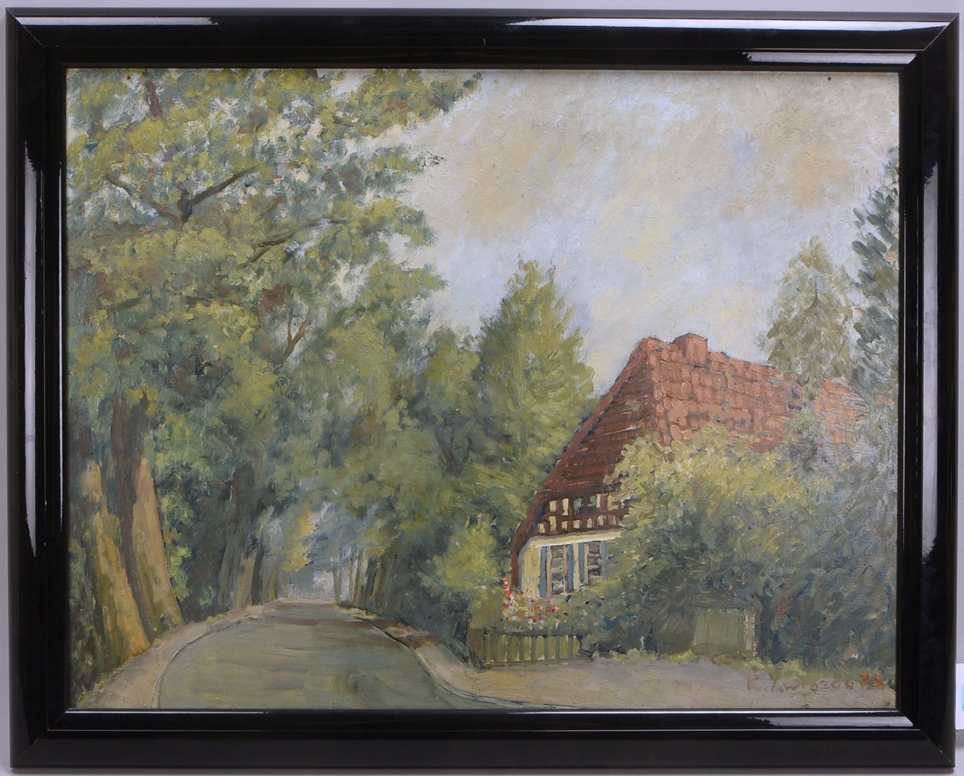 Gwiasda, Rudolf, &#039;Haus am Waldweg - Oberneuland&#039;, &Ouml;l/Hf, unten re. sign./dat. (19)&#0
