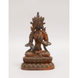 Bronzefigur (Nepal), &#039;Buddha&#039;, Figur mit Restfassung; H&ouml;he 22,5 cm