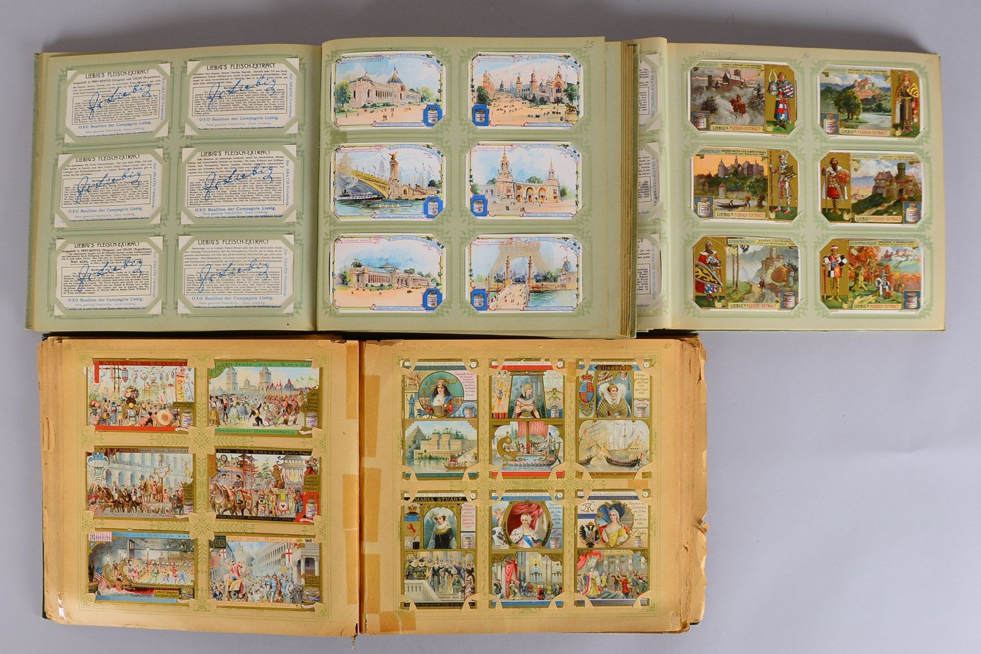 Liebig-Sammelbilder (um 1900), farbig lithogr./versch. Themen - über 1.140/4x Alben  - Bild 2 aus 2