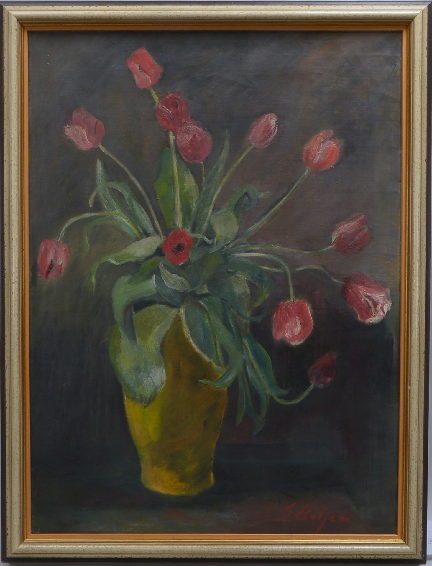 Bötjer, Sophie, 'Tulpen in Vase', Öl/Lw, unten re. sign.; Bildmaße 80 x 59 cm
