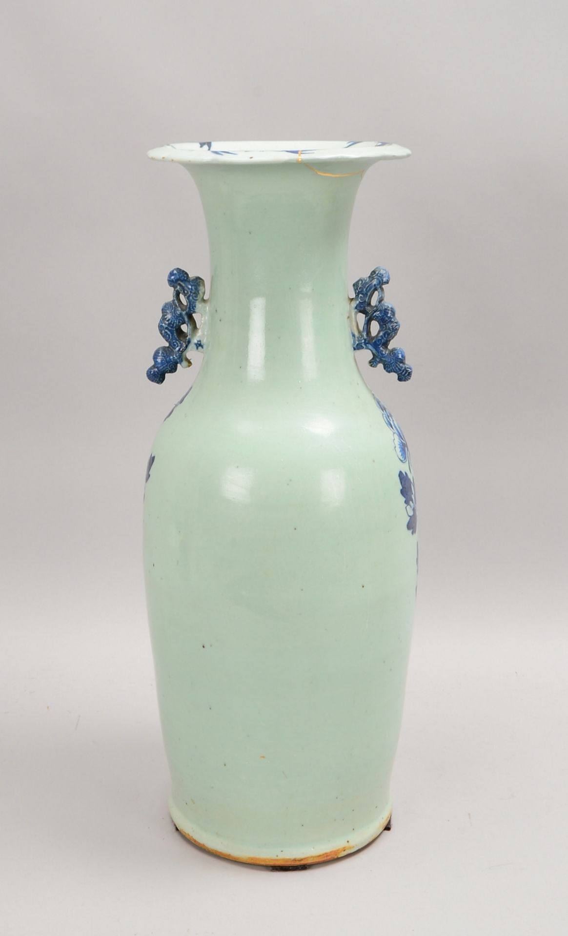 Vase, ovoider Korpus, Unterglasurmalerei in Blau, 2x Handhaben; H&ouml;he 59 cm - Image 2 of 4