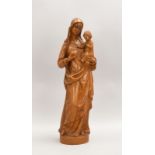 Sakrale Figur, &#039;Madonna mit Kind&#039;, Holz geschnitzt; H&ouml;he 62 cm