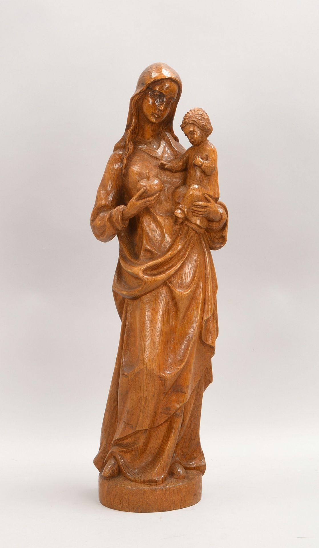 Sakrale Figur, 'Madonna mit Kind', Holz geschnitzt; Höhe 62 cm