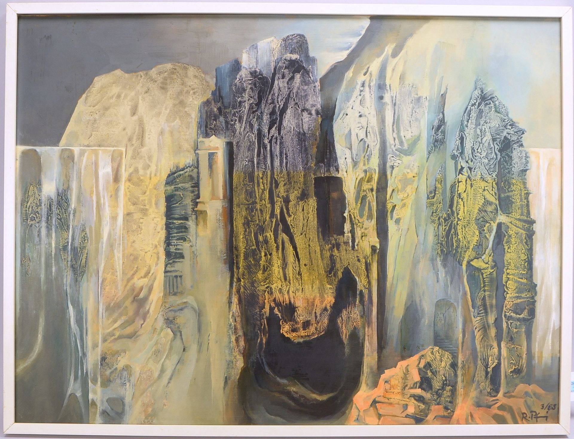 Pfennig, Reinhard, 'Surreale Landschaft', Öl/Lw, sign./dat.; Rahmenmaße 78 x 103 cm
