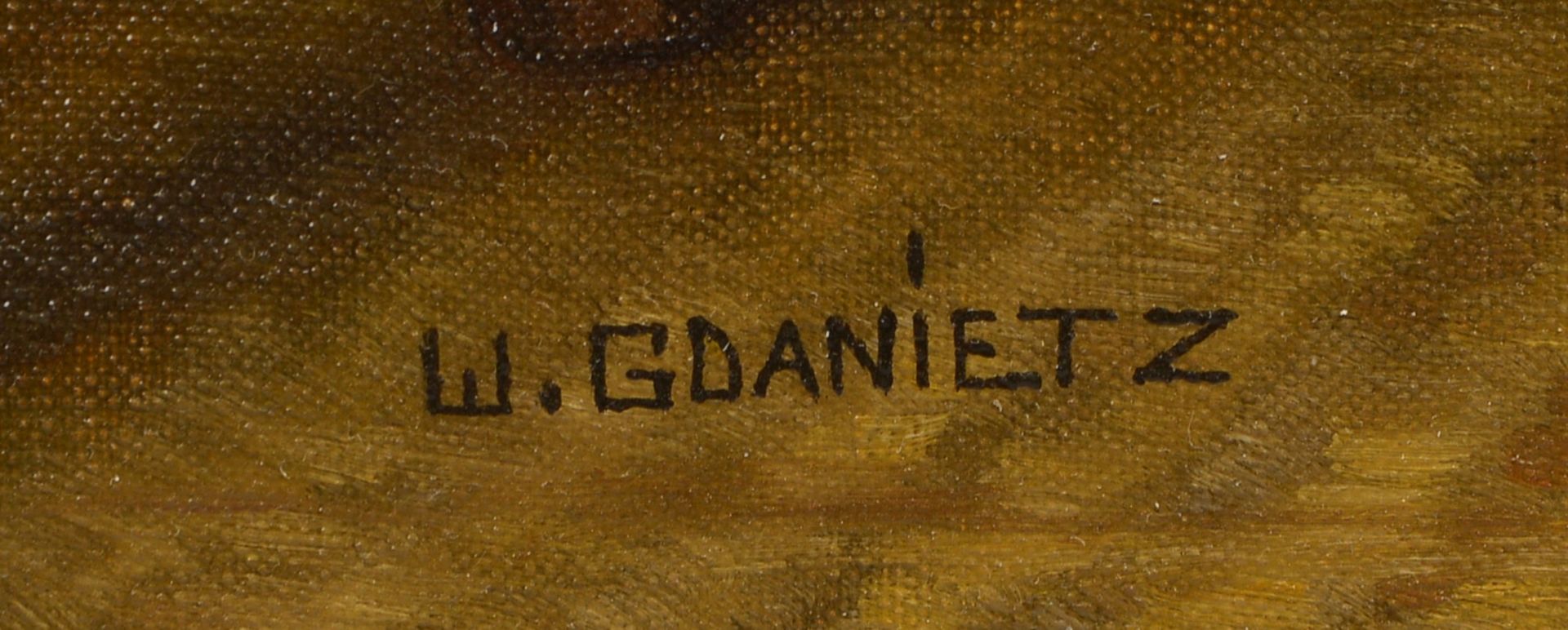 Gdanietz, Wilhelm, &#039;Netzflicker&#039;, &Ouml;l/Lw, unten links sign.; Rahmenma&szlig;e 102 x 92 - Image 2 of 3