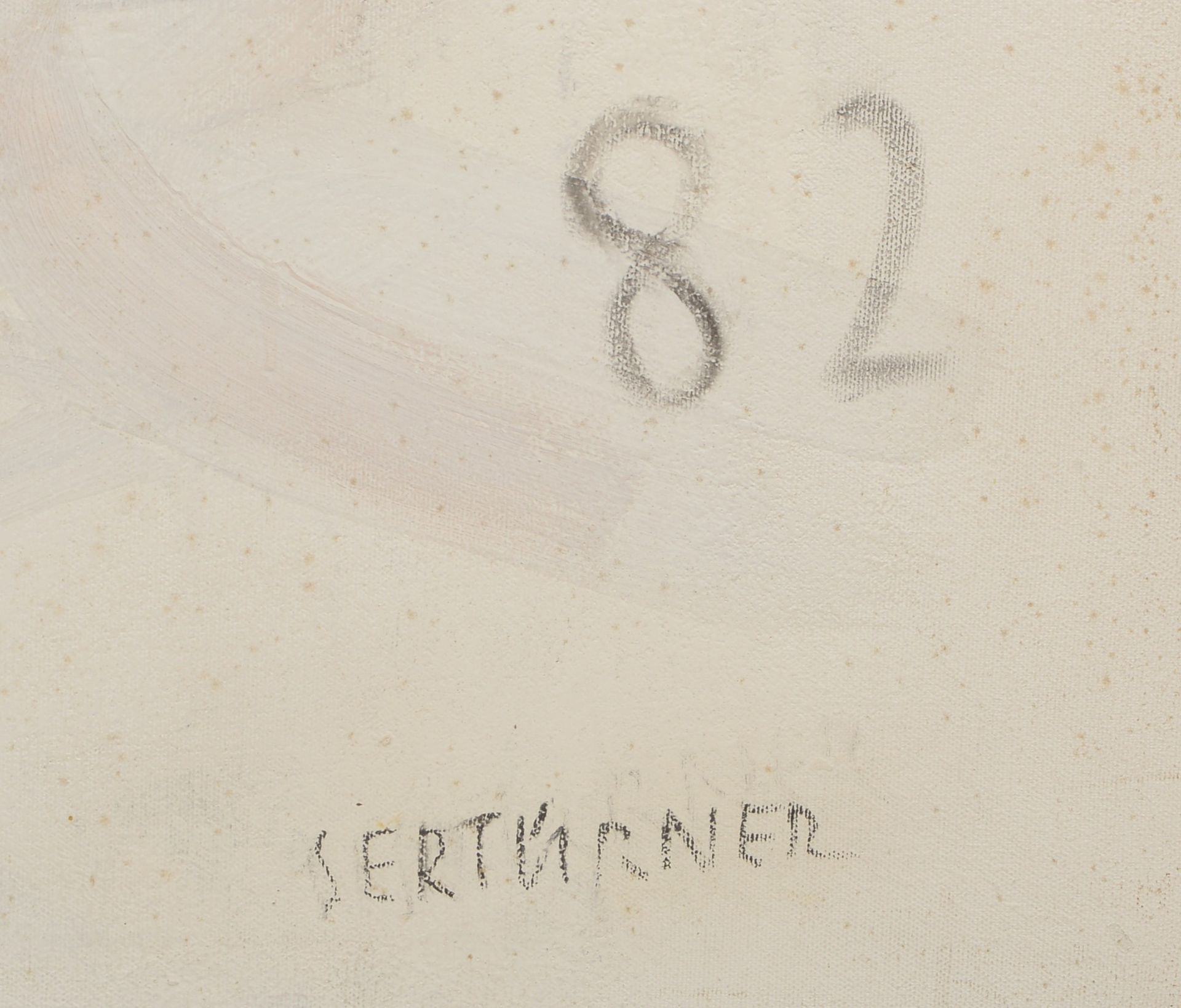 Sertürner, Wernhera, 'Zeitung Juni 1982' - OT, Öl/Lw, sign.; Rahmenmaße 122 x 102 cm - Bild 2 aus 3