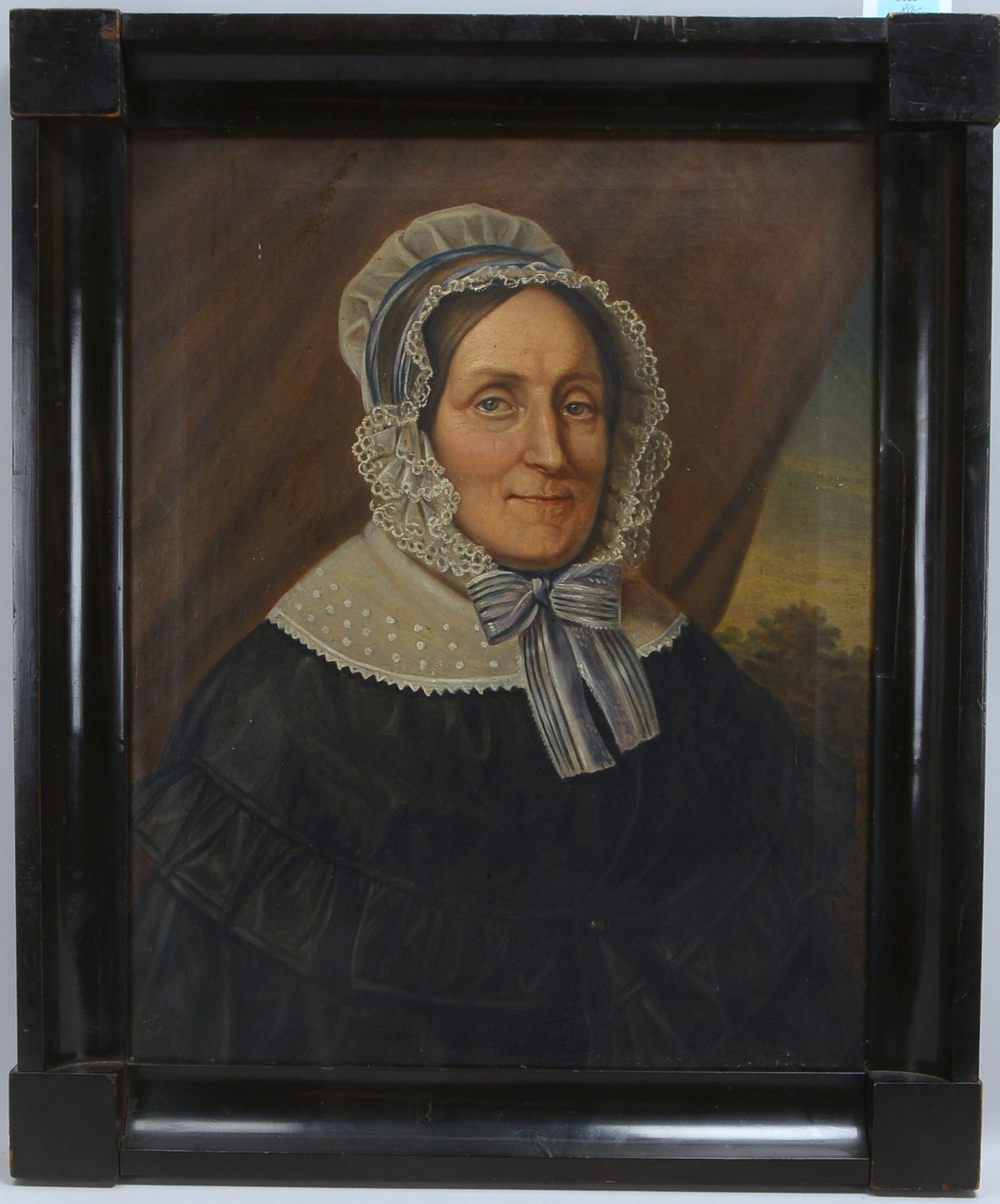 Gemälde (Biedermeier), 'Frauenportrait', Öl/Lw, unten re. sign.; Rahmenmaße 72 x 60 cm