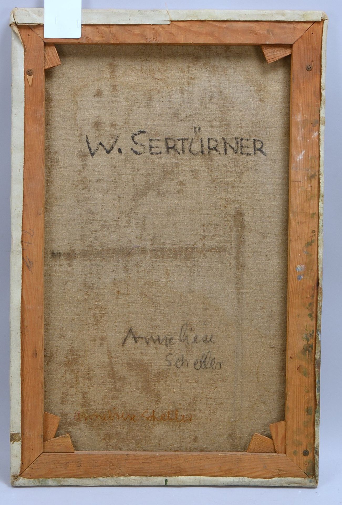 Sertürner, Wernhera, 'Portrait Anneliese Scheller', Öl/Lw, verso sign./bet.; Bildmaße 72 x 47 cm - Bild 2 aus 2