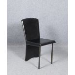 Designer-Stuhl (wohl Zanotta), Leder, Entwurf wohl Roberto Barbieri; Sitzh&ouml;he 46 cm