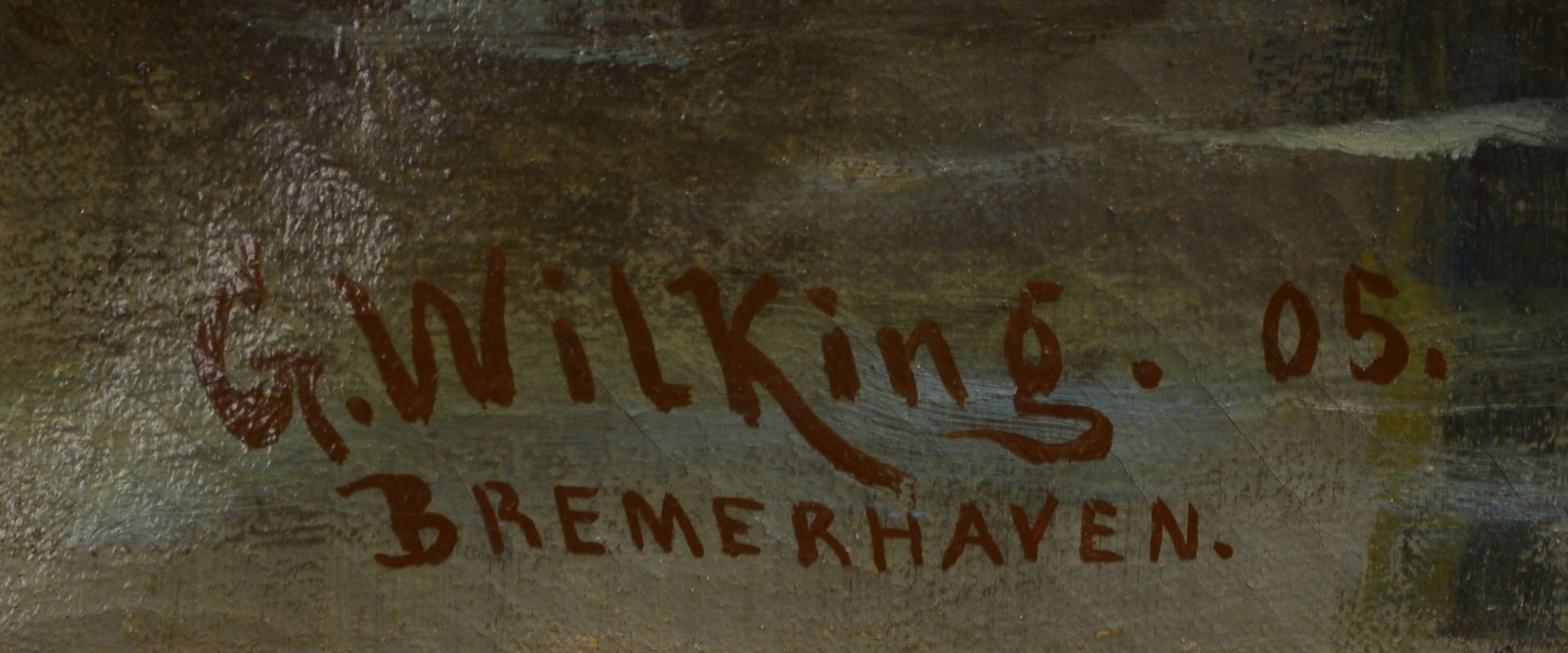Wilking, Georg, 'Sommerlandschaft mit Mühle und Kornhocken', Öl/Lw, sign./dat., ortsbez. - Bild 2 aus 3