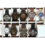 9 Armbanduhren: 4x Fossil, und Jacques Lemans, Citizen, Design, Armani, Swatch