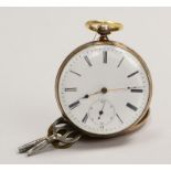 Taschenuhr, Schlüsselaufzug, Silbergeh., '8 Steine' - läuft an; Durchmesser Ø 45 mm