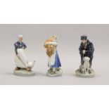 Royal Cop., 3 Porz.-Figuren, versch. Mod., Entw. Chr. Thomsen; Höhe 18/19 cm