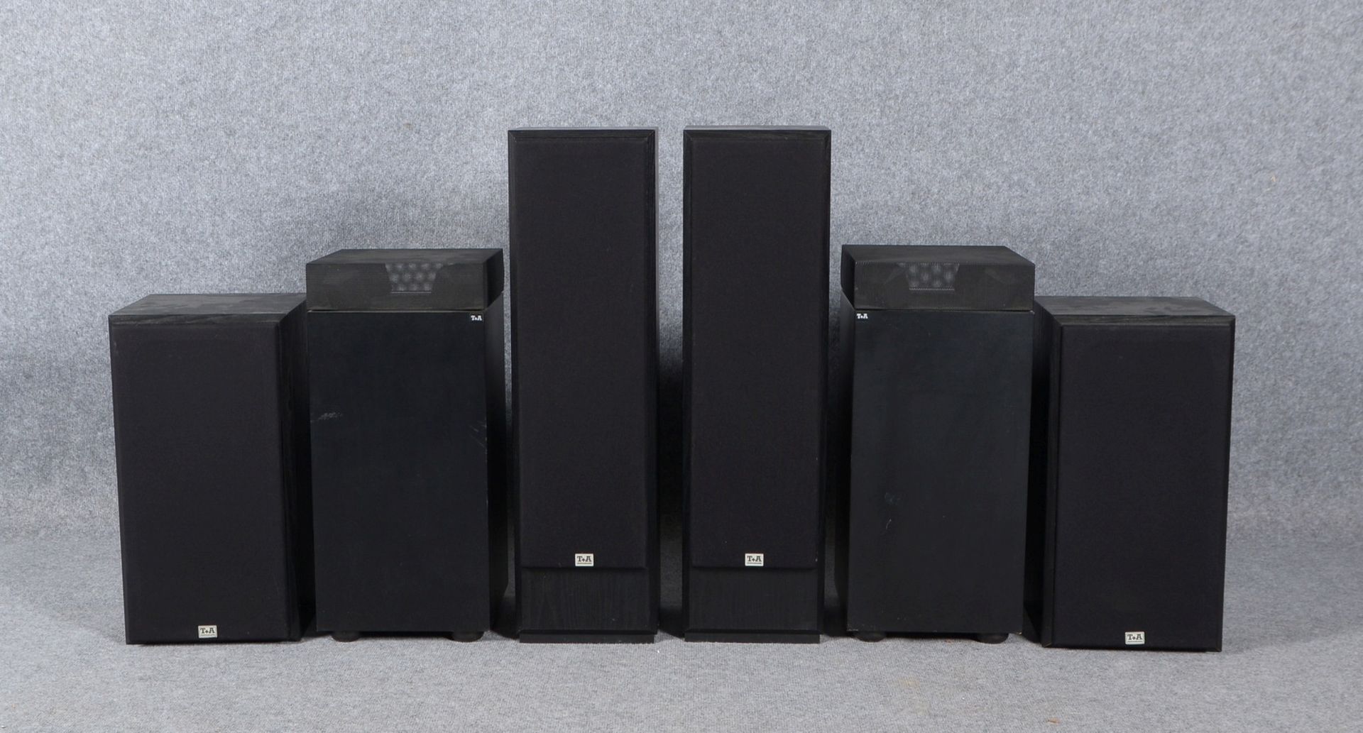 3 Lautsprechersysteme, TGA: 2x Triton, 'R150'/'S130', Bj. 1990; 1x Pulsar 'TAB 800', Bj. 1965