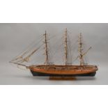 Schiffsmodell Cutty Sark 1870, handgearbeitetes Holzmodell, kompl. - guter Zust.