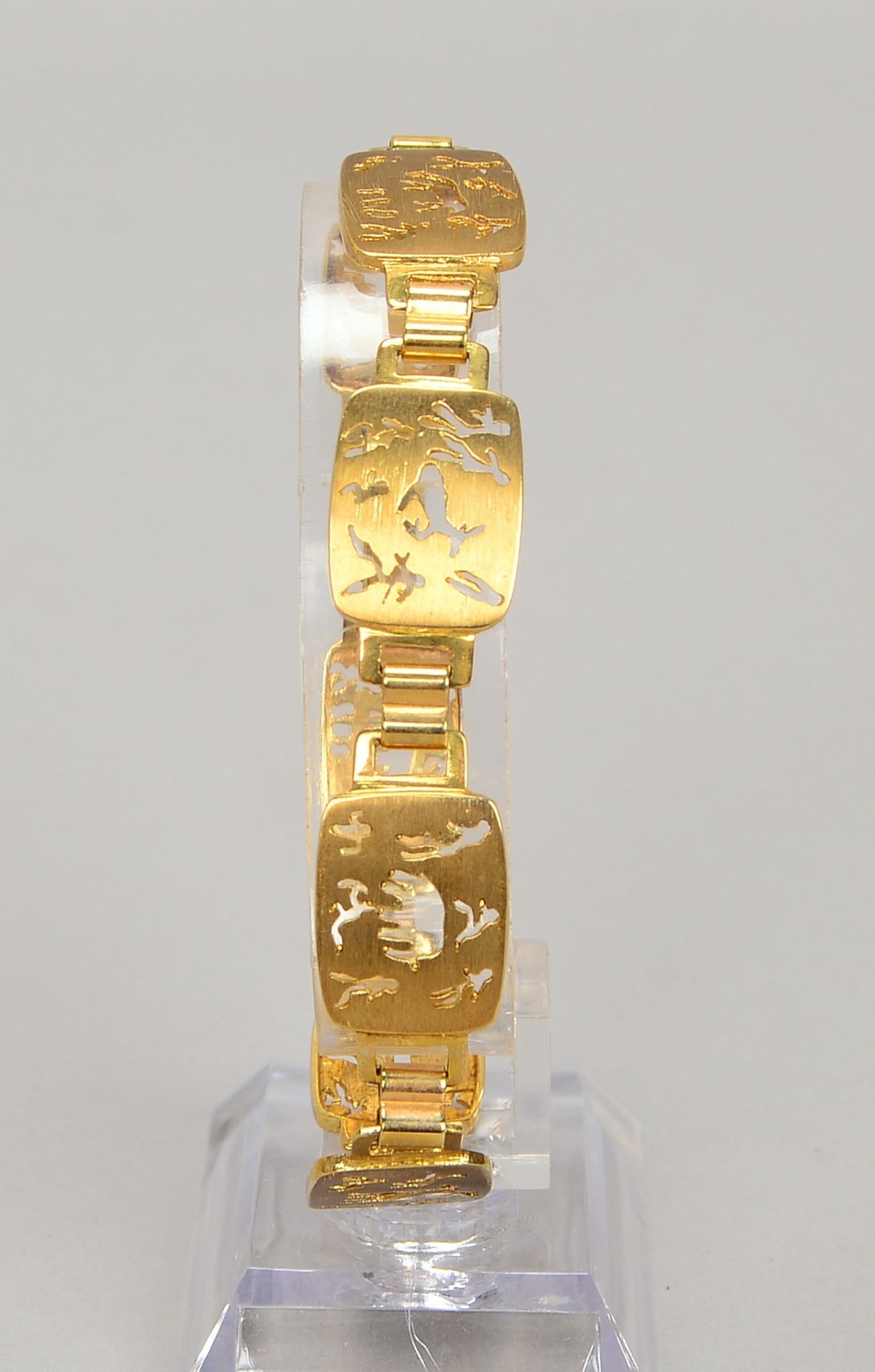 Armband, 375 GG (gest.), Glieder mit untersch. Tiermotiven/geschnitten; Gew. 16 g - Image 2 of 2