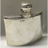 A silver flask with screw-top lid. Sheffield 1915.